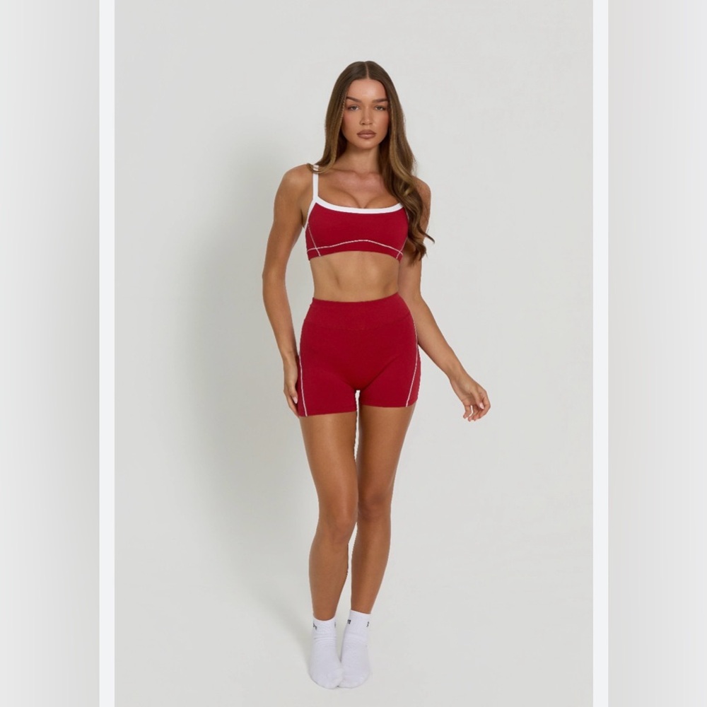 Fern Fitness Bright Red workout Set - shorts and sports bra